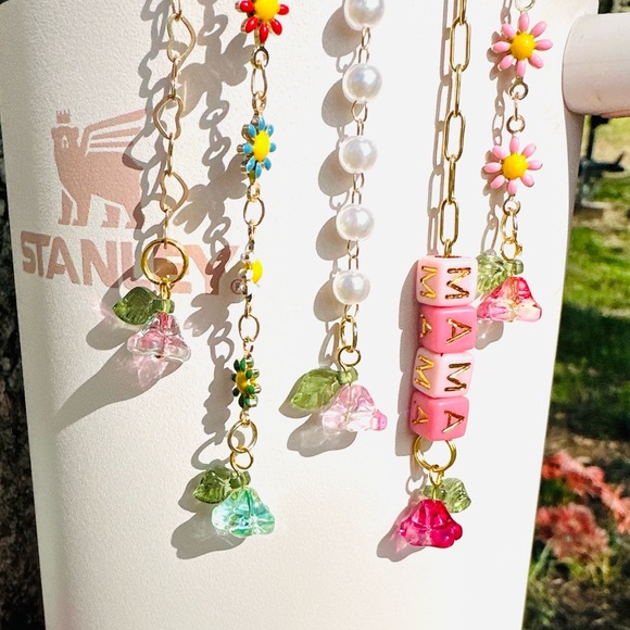 Floral Stanley Cup Accessories Floral Stanley Charm Floral Tumbler Charm - Picture 4 of 13